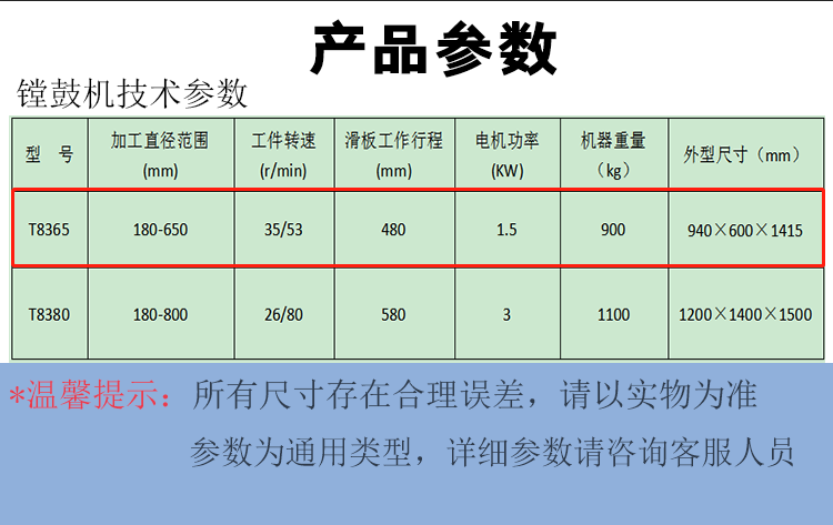 數(shù)控鏜鼓機技術(shù)參數(shù)